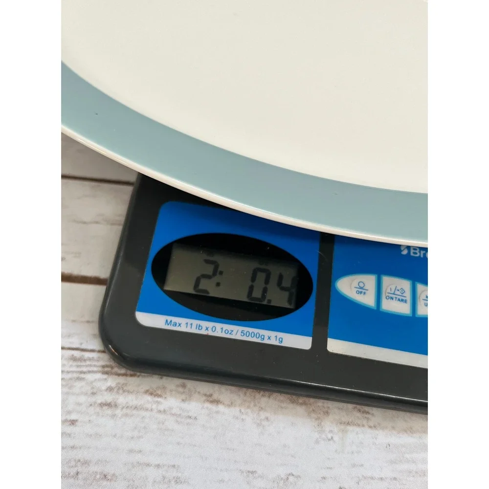 VTG MCM Serving Platter Green Cream Oval Ceramic Minimalist 14.5in